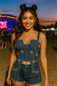 Rhinestones Denim